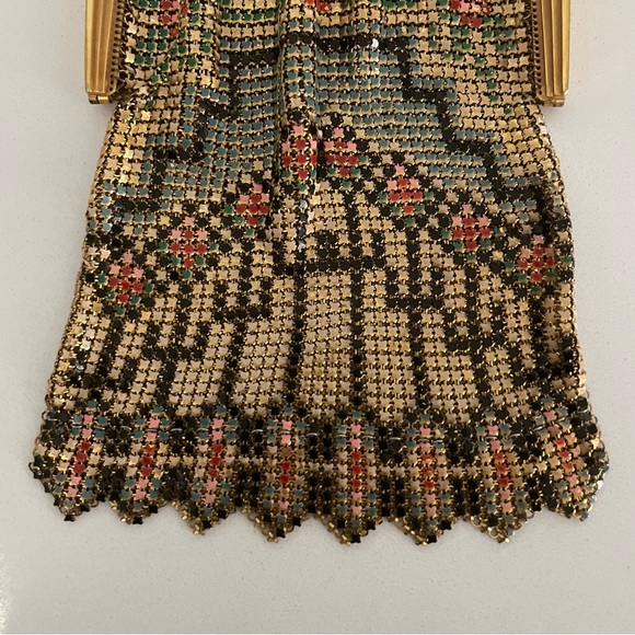 Whiting & Davis Antique 1920s Edwardian Multi-Color Mesh/Metal Bag Purse - Picture 10 of 13